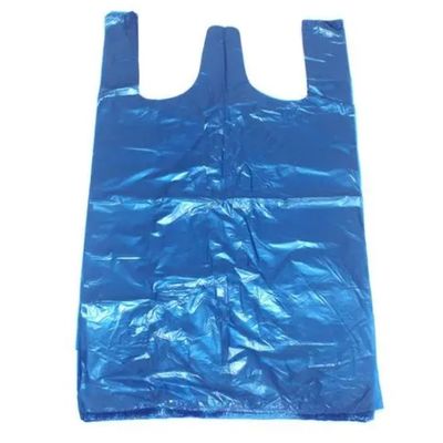 OEM Blaue Weste Stil Plastik-Taschen 0,03 mm Dicke Große Plastik-Einkaufstüten