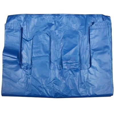 OEM Blaue Weste Stil Plastik-Taschen 0,03 mm Dicke Große Plastik-Einkaufstüten