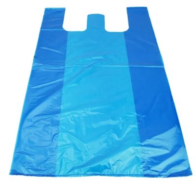 OEM Blaue Weste Stil Plastik-Taschen 0,03 mm Dicke Große Plastik-Einkaufstüten