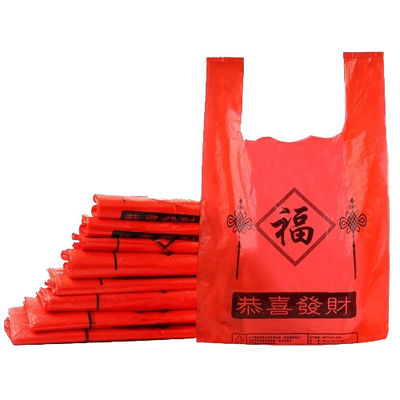 Mittelgroße, wiederverwendbare Plastikwesten, Transporttüten, HDPE, LDPE-T-Shirttüten in Farbe